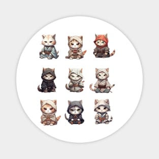 Angsty Samurai Kitten Crew Design Magnet